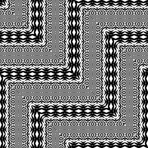 illustrazioni stock, clip art, cartoni animati e icone di tendenza di design senza cuciture monocromatico a zigzag - tetragon