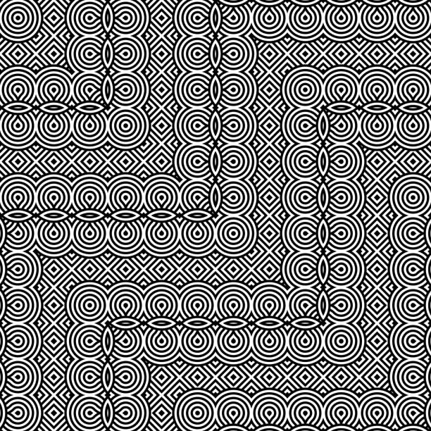 Design seamless monochrome zigzag pattern Design seamless monochrome zigzag pattern. Abstract striped background. Vector art tetragon stock illustrations