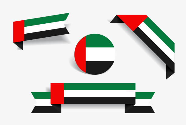 istock United Arab Emirates flag stickers and labels. Vector illustration. 1078001548