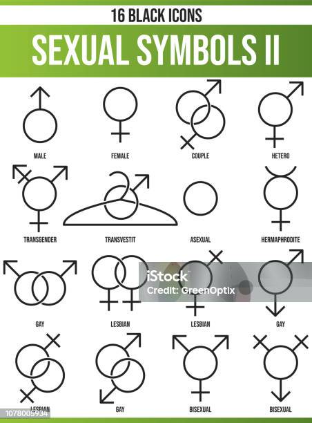 Black Icon Set Sex Symbol Ii Stock Illustration - Download Image Now - Icon Symbol, Males, Females