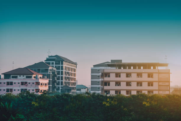 istock Apartment Dormitory Architecture Building sky sunlight morning 1078011386
