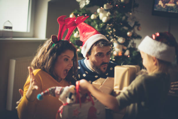 istock Santa Claus is sending presents for you. 1078012494