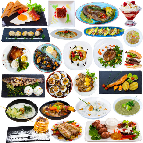 istock Collage of dishes isolated on white 1078013996
