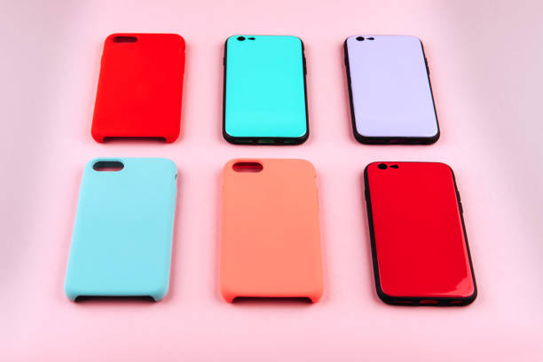 istock Set of colored silicone covers for smart phone 1078015942