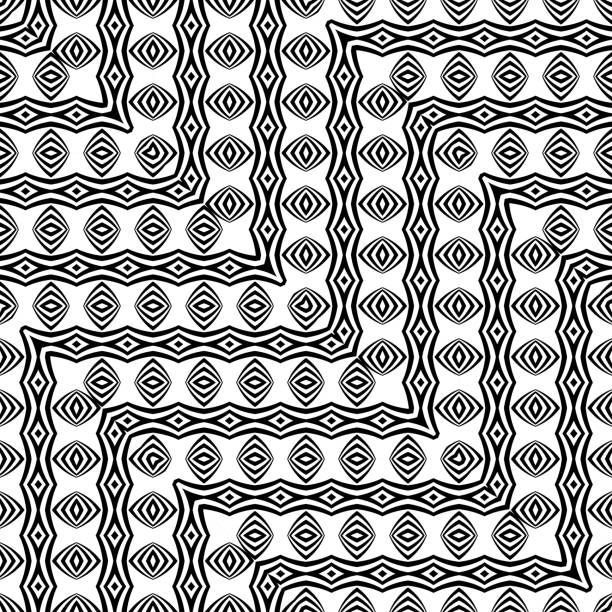 디자인 완벽 한 흑백 지그재그 패턴 - 11688 stock illustrations