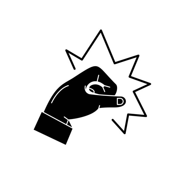 ilustrações, clipart, desenhos animados e ícones de socar o ícone preto, vector sinal sobre fundo isolado. símbolo do conceito de soco, ilustração - boxing fist knocking punch