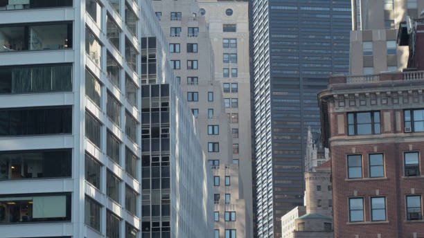 istock CLOSE UP: Magnificent office buildings and tower blocks built closely together 1078044730