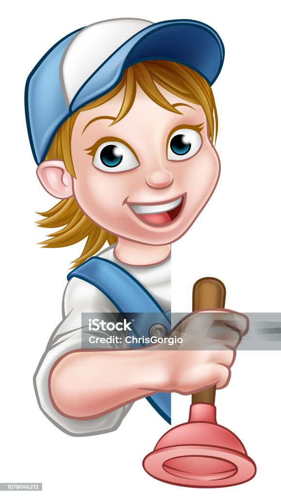 Cartoon Character Plumber Woman Stock Illustration - Download Image Now -  Adult, Adults Only, Banner - Sign - iStock