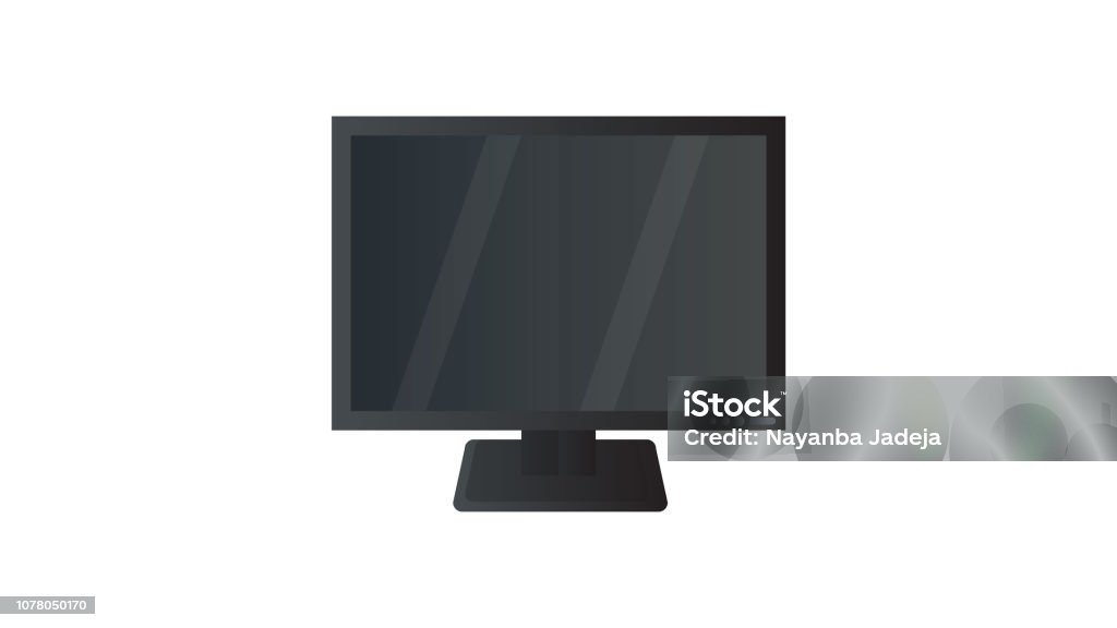 Computer Flat Image Computer Screen Flat Style Stock Illustration - Download Image Now ...