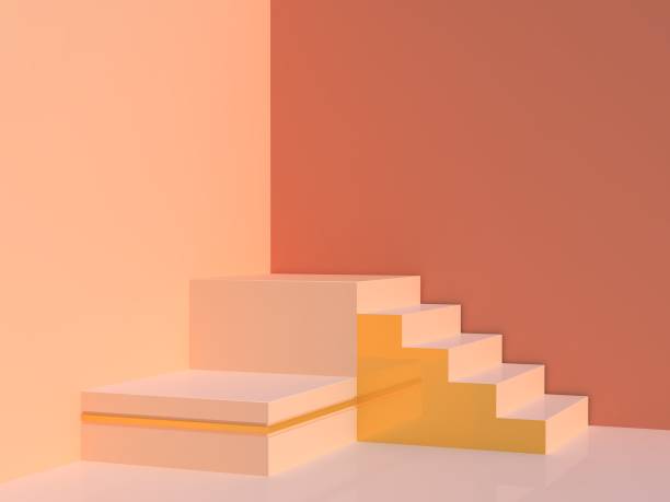 istock Minimal podium background in pastel colours. 1078058172