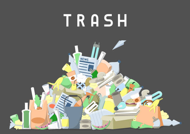 littering waste pile littering waste pile. flat style vector illustration rubbish heap stock illustrations