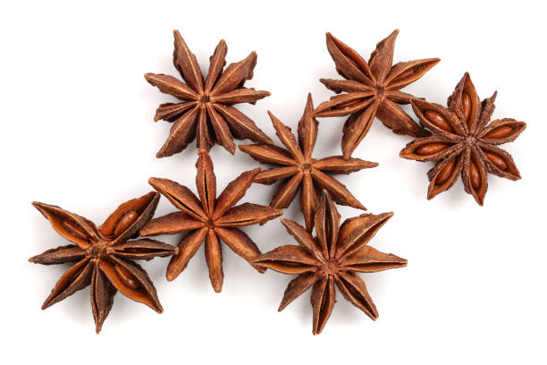istock Star anise isolated on white background. Top view 1078065174
