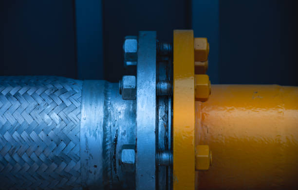 istock Outdoor natural gas connecting pipe flange 1078066594