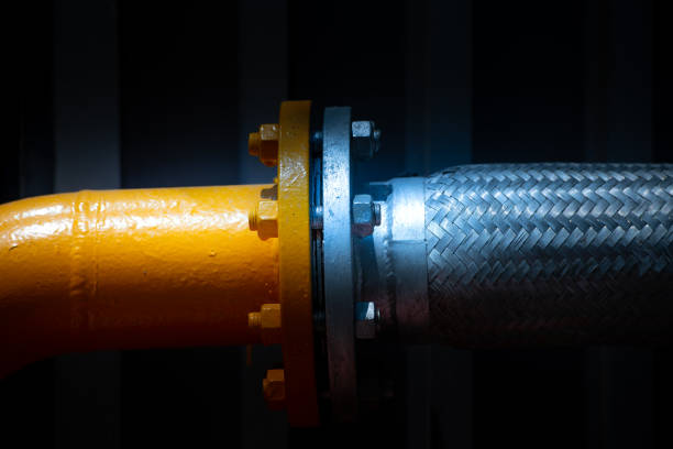 istock Outdoor natural gas connecting pipe flange 1078067200