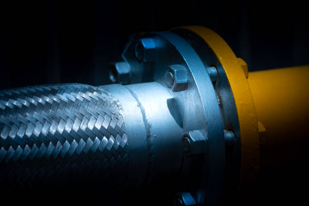 istock Outdoor natural gas connecting pipe flange 1078067400