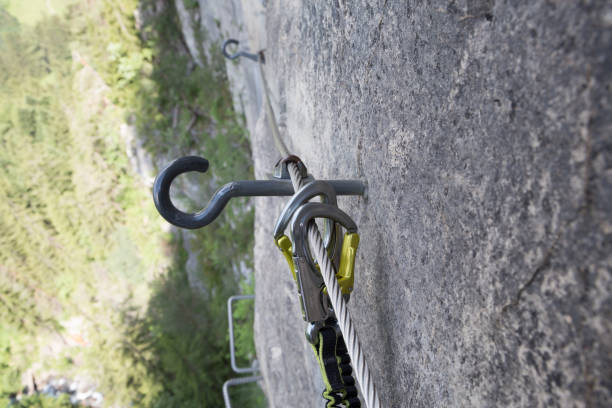 istock Carabiners at via Ferrata de Tiere (Champery, Switzerland) 1078073596