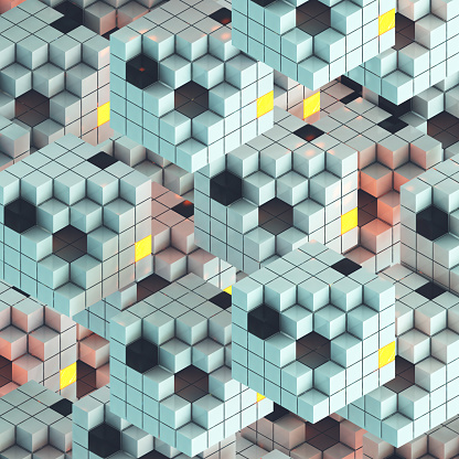 Colorful, illuminated puzzle cube