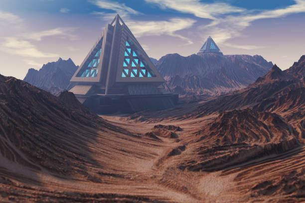istock Futuristic houses on a desert 1078080994