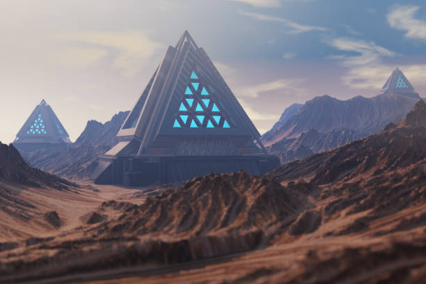 istock Futuristic houses on a desert 1078081014