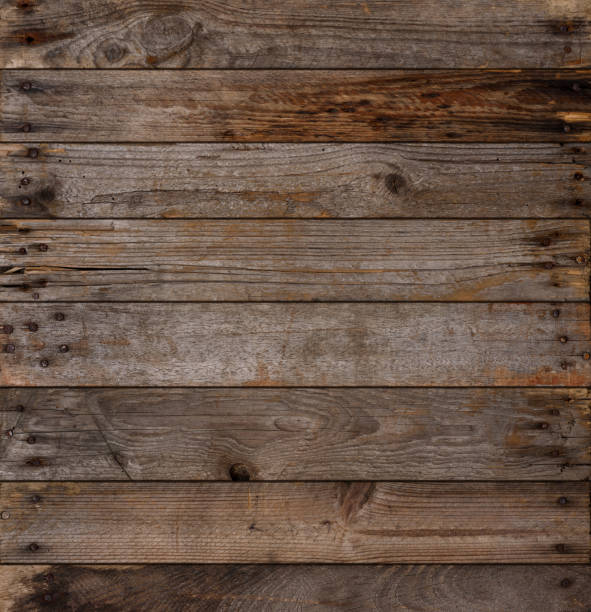 istock Wooden planks texture background, weathered, with rusty nails 1078081862