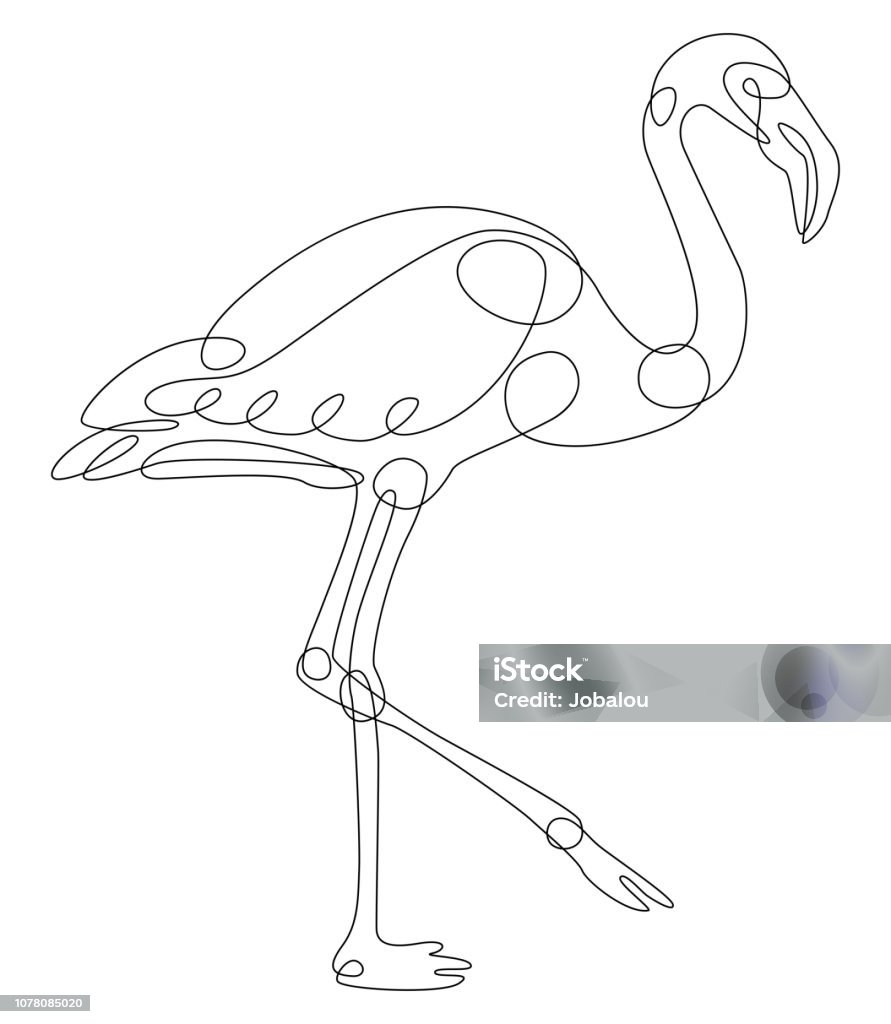 Single Line Animal Drawing Flamingo Vectorial Illustration of a Single Line Animal Drawing Flamingo Single Line stock vector