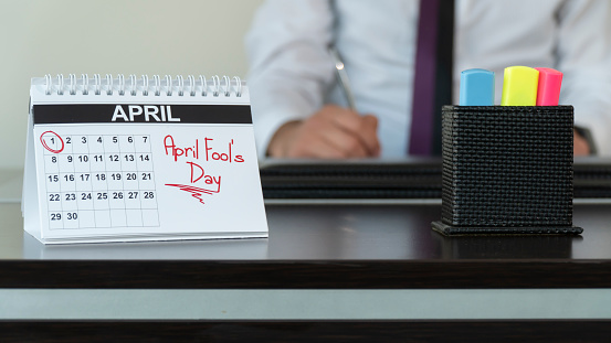 April Fools Day on Desk Calendar