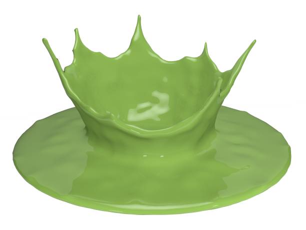 istock Matcha green tea milk latte with crown splash, isolated on white, 3D illustration 1078090268