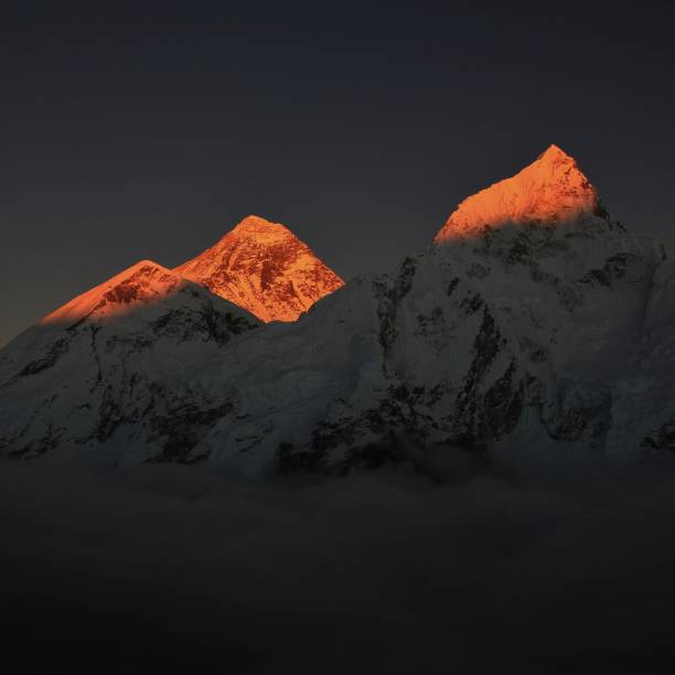 istock Sun lit peaks of Mount Everest and Nuptse, Nepal. 1078090952