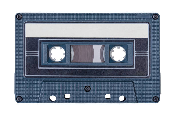 istock Retro black audio tape isolated on white background. 1078092204