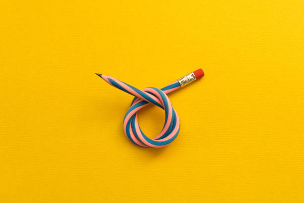 istock Flexible pencil . Isolated on yellow background 1078092410