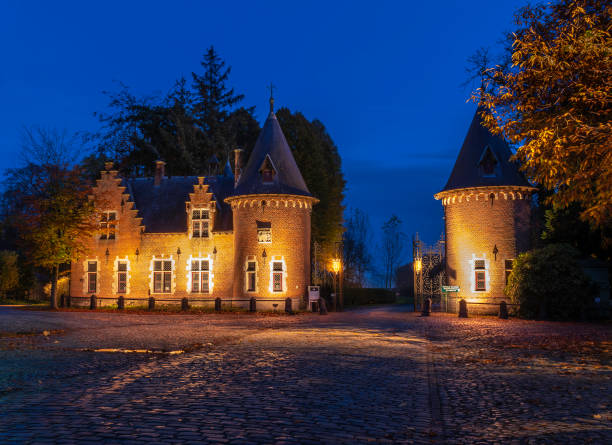 The castle of Ooidonk is a monumental old moated castle south of the Belgian village Sint-Maria-Leerne (Belgium)