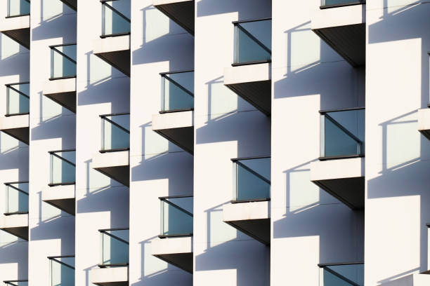 istock Balcony of building, exterior geometric abstract 1078095492