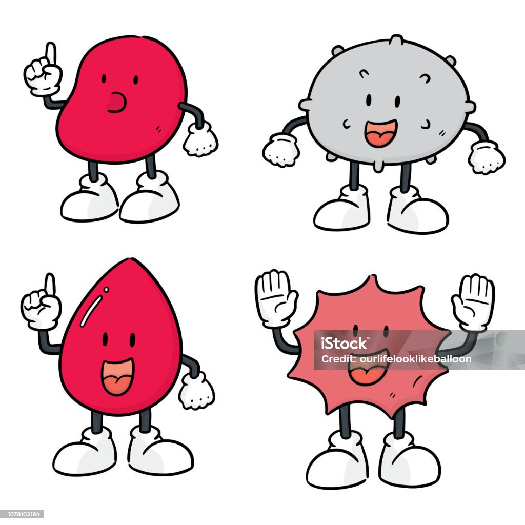 blood cells vector set of blood cells Cartoon stock illustration