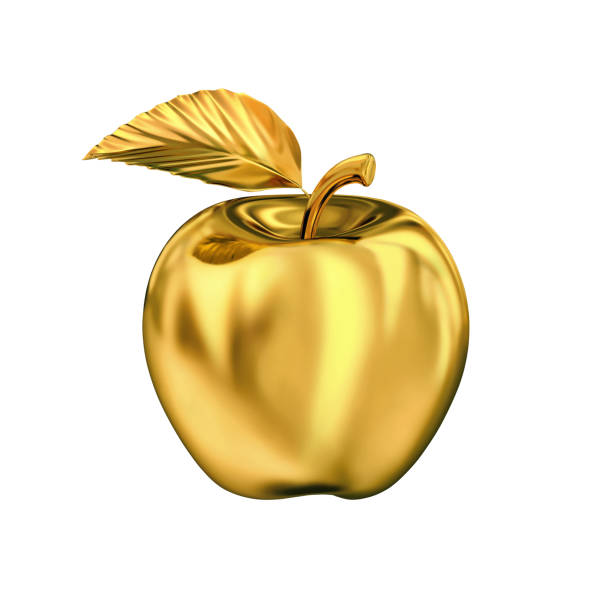 istock Golden apple isolated on white, clipping path included 1078108222