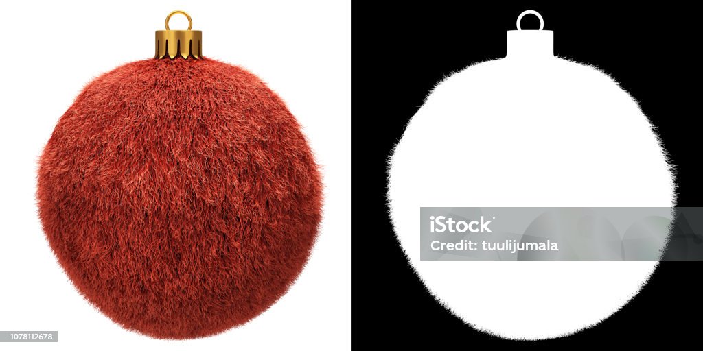 Rotes Fell Weihnachtskugel - Lizenzfrei Fell Stock-Foto