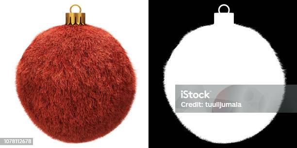 Rotes Fell Weihnachtskugel Stockfoto und mehr Bilder von Fell - Fell, Dreidimensional, Weihnachten