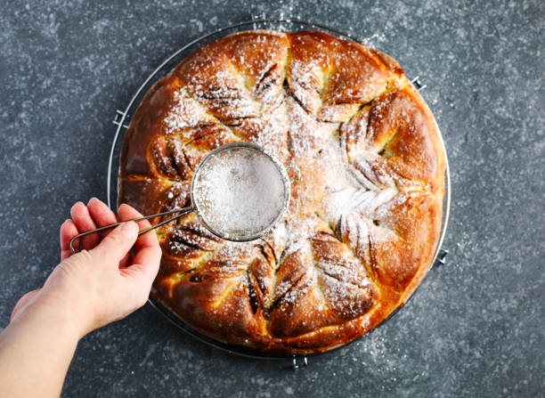 istock Freshly baked Cinnamon Sweet Brioche, top view 1078114764