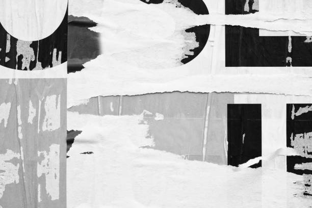 istock Blank white black old ripped torn paper crumpled creased posters grunge textures backdrop backgrounds placard 1078126514