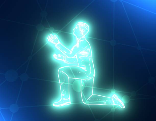 istock Businessman in prayer pose. 1078129446