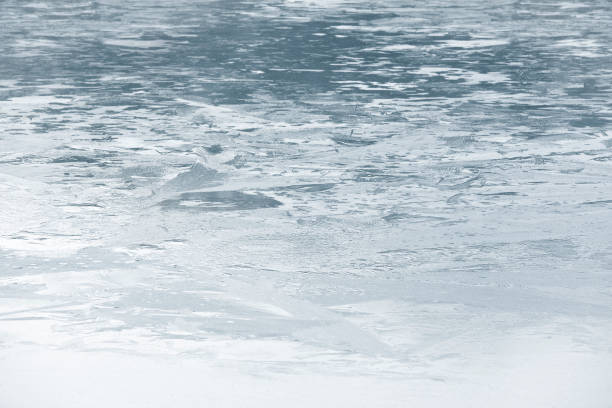 istock Water surface that has frozen into ice in winter 1078129908