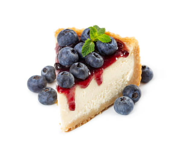 istock Piece of cheesecake with blueberries and mint 1078140406