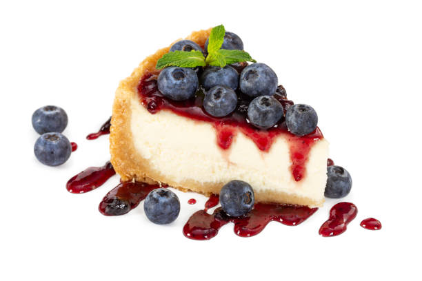 istock Piece of cheesecake with blueberries and mint 1078140408
