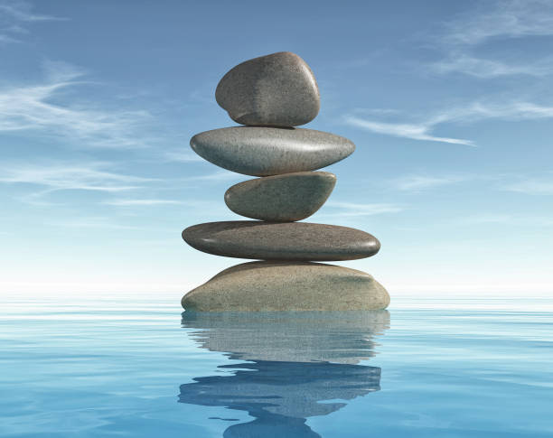 istock Conceptual of image with meditation stones. This is a 3d render illustration 1078146566