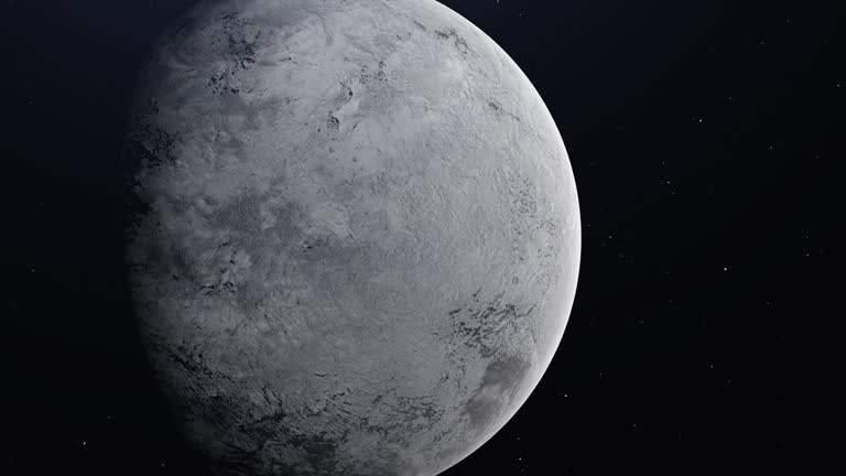 Eris dwarf planet rotating in its own orbit in the outer space. 3D Rendering