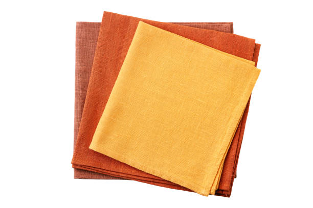 istock Stack of colorful textile napkins on white 1078163096