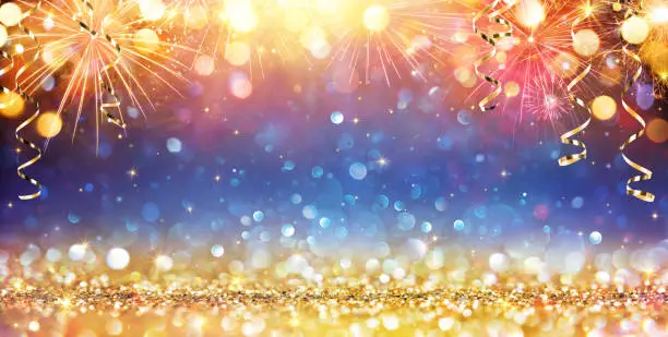 Photo of Happy New Year With Glitter And Fireworks