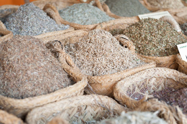 istock Different aromatic herbs exposed in medieval market 1078165334