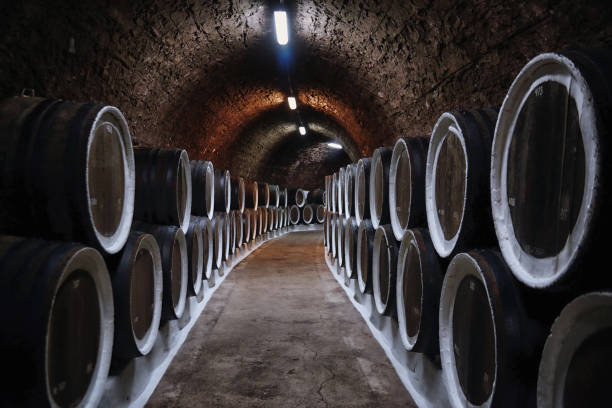 istock Old oak wine barrels in the winery 1078166652