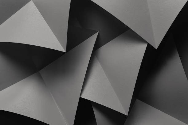 istock Gray paper folded in geometric shapes, abstract 1078175248