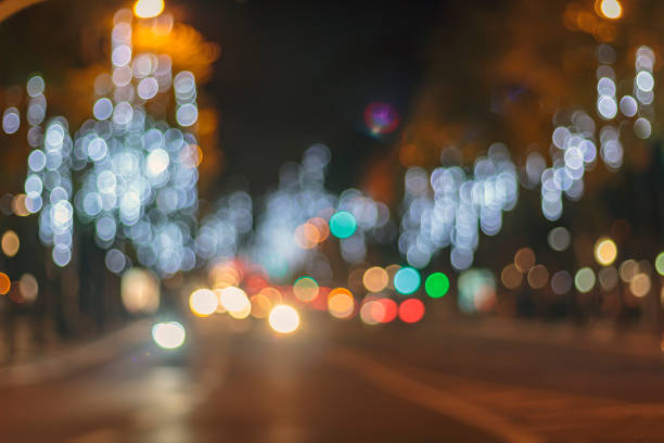 istock Abstract bokeh light background of city night 1078177000